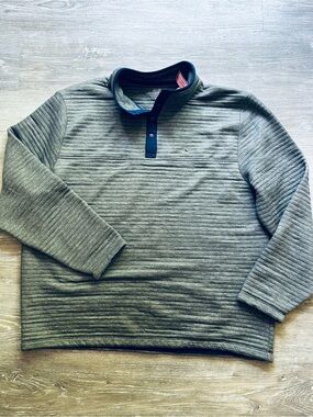 Vineyard Vines Quilted Snap Placket Pullover in Condor Gray Women’s Plus XXL New